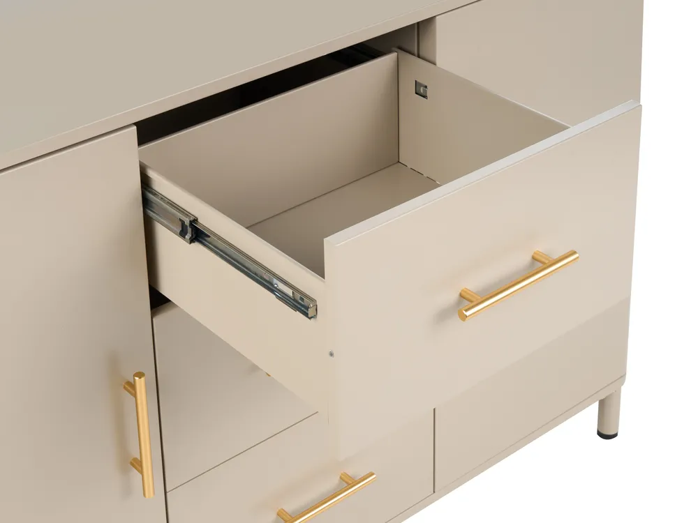 Sideboard with Drawers OMBURA Metal Beige_1082543