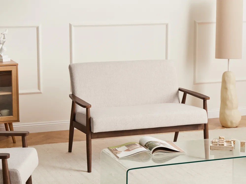 Sofa dla 2 osób ESRUM Ciemny brąz/ beżowy