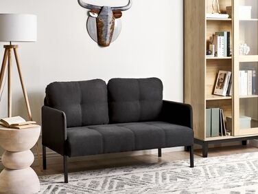 2 Seater Fabric Sofa Graphite Grey LAHTI