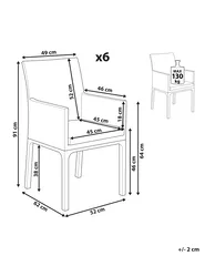 Set di 6 sedie da giardino BACOLI Tessuto Grigio scuro_825762