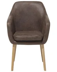Dining Chair YORKVILLE Faux Leather Dark Brown_1075059
