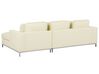 Left Hand Leather Corner Sofa with Ottoman Beige OSLO_769173