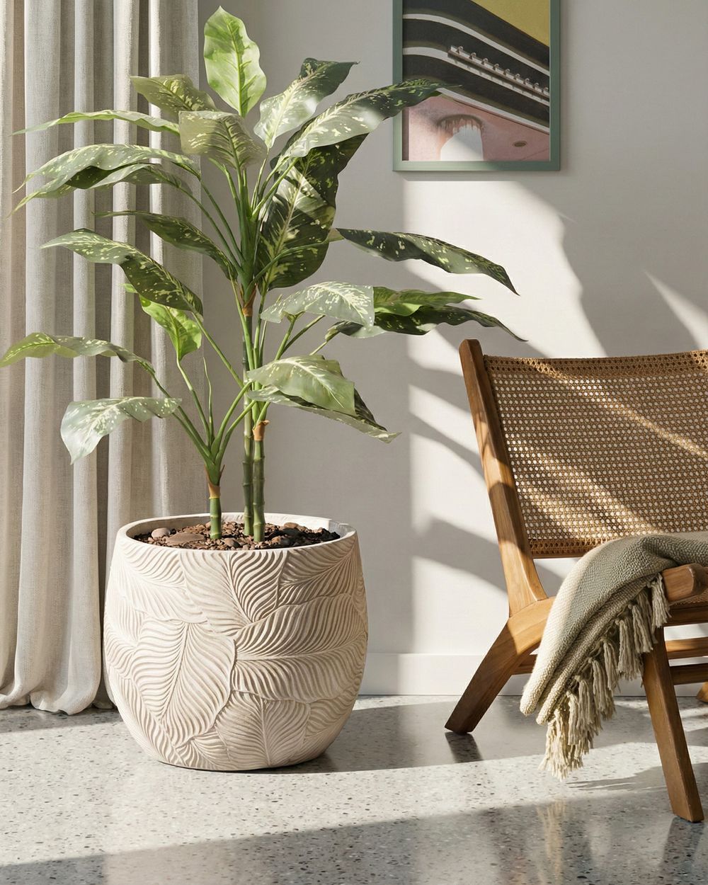 Maceta BAIYUN 47 cm Beige claro