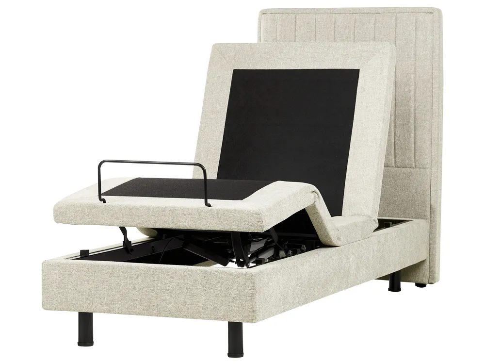 Bett verstellbar Stoff DUKE II 80 x 200 cm Beige_988331