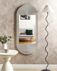 Wall Mirror BRIANT 56 cm 130 cm Mango Wood White_899760