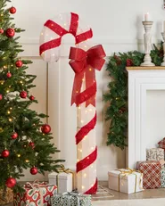 Outdoor Decoration LED ALARNI 150 cm Candy Cane Red_1015537