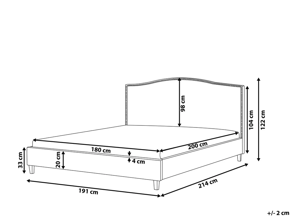 Bed Fabric MONTPELLIER 180 x 200 cm (EU Super King) LED Multicolour_809084