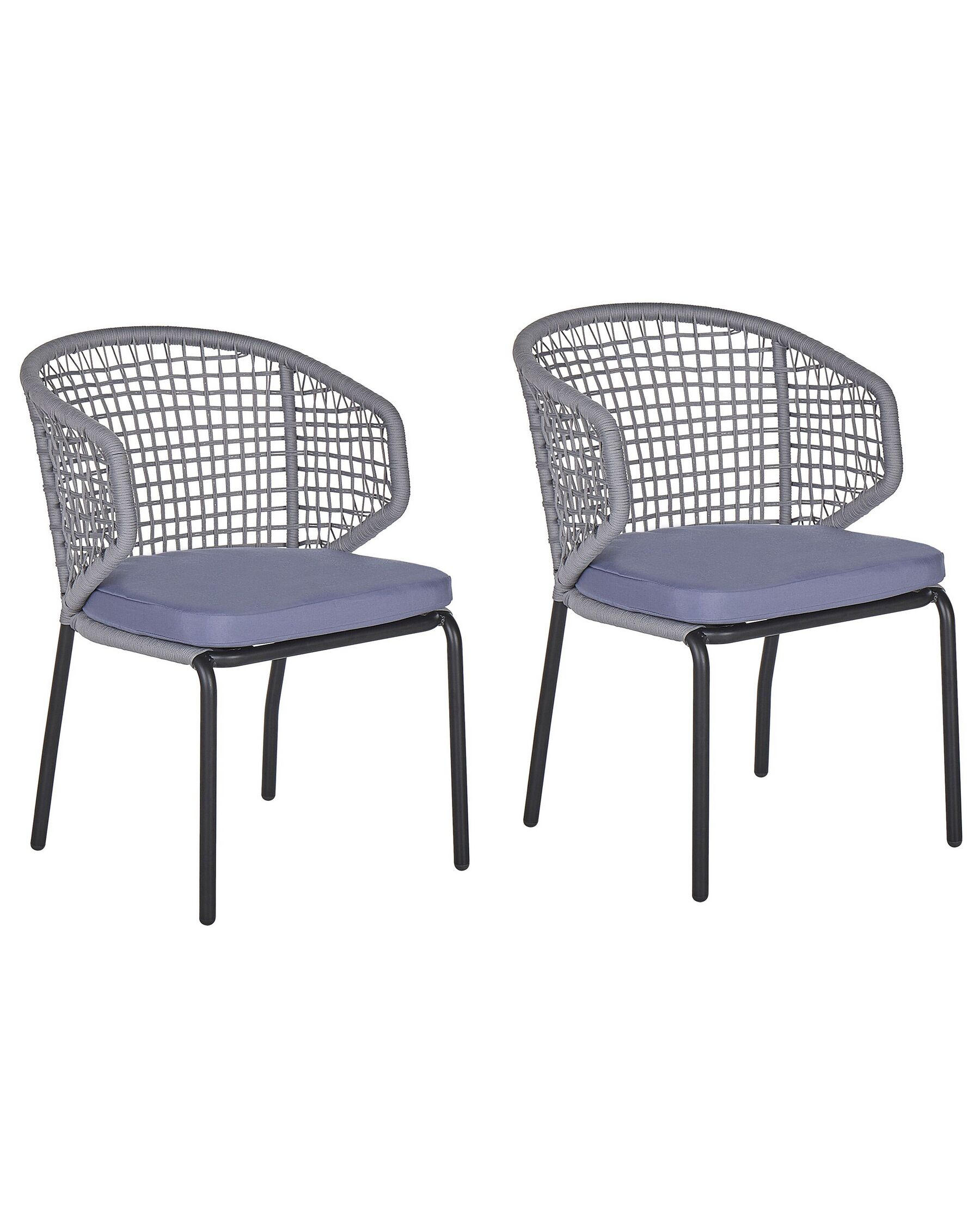 Lot de 2 chaises de jardin grises PALMI_808204