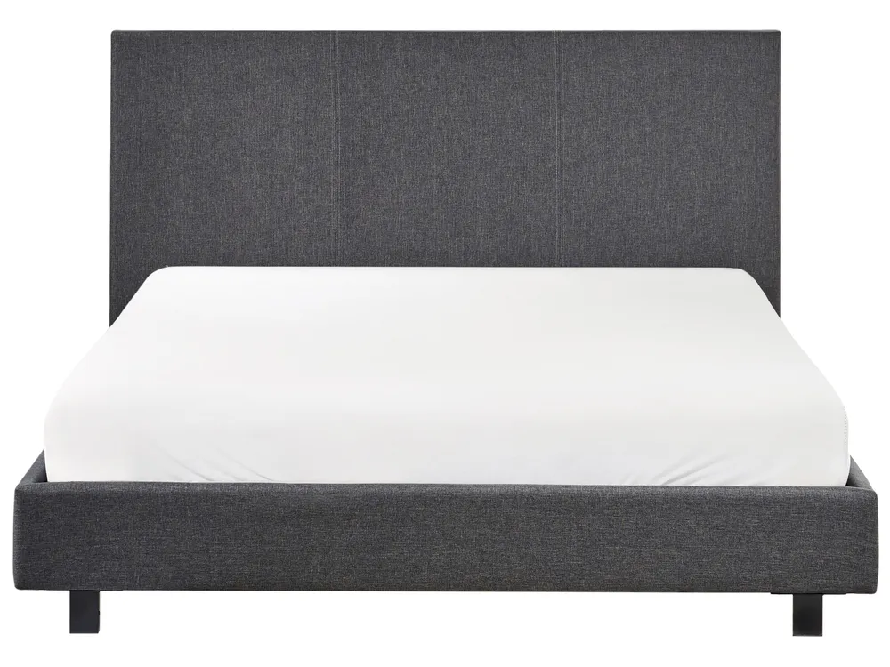 Bett mit Lattenrost Stoff ALBI 140 x 200 cm Grau_964542