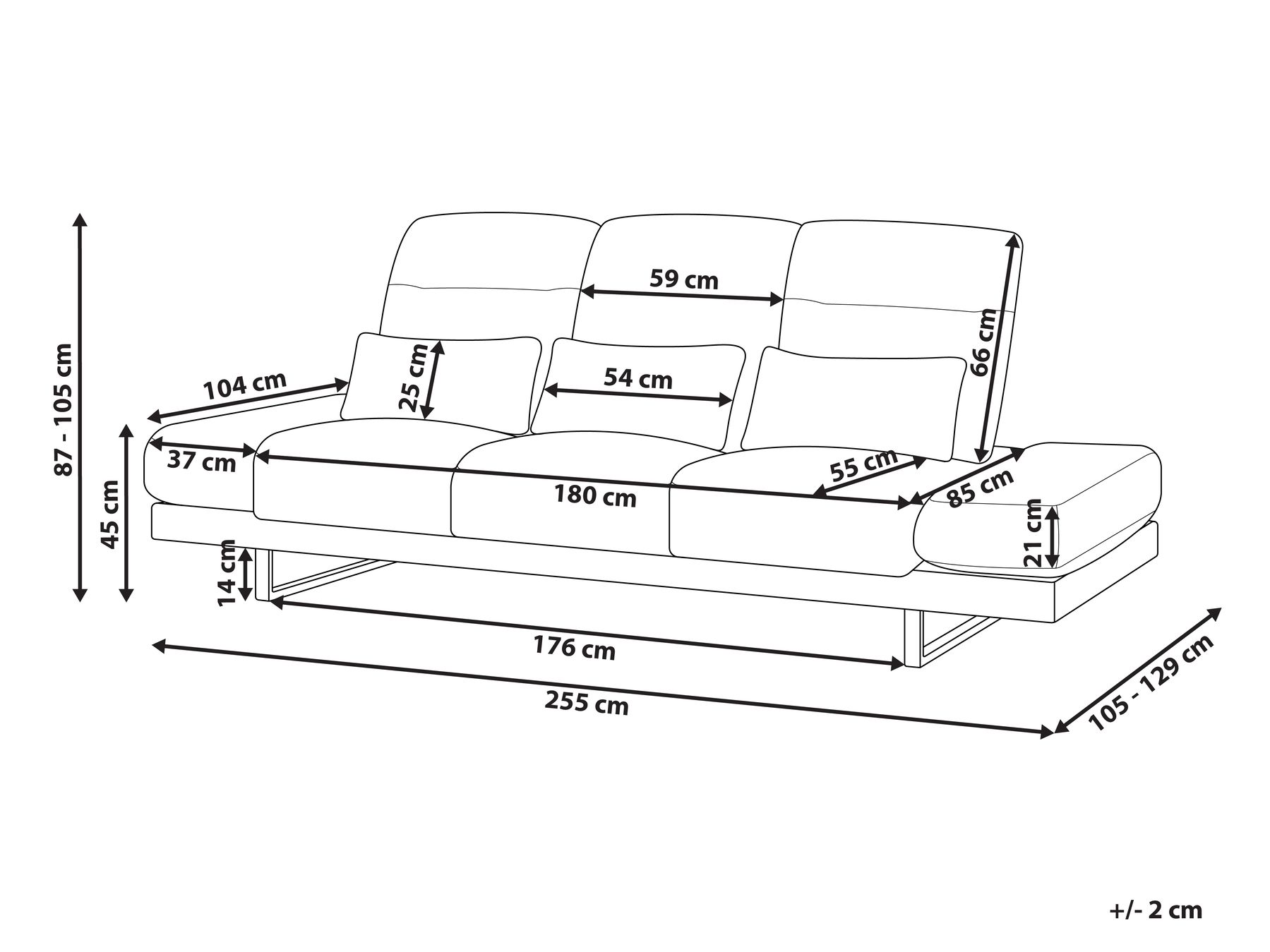 Fabric 3 Seater Sofa Light Grey IKAST_969356 Fabric 3 Seater Sofa Light Grey IKAST_969356