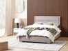 Zamatová posteľ s úložným priestorom 140 x 200 cm sivobéžová ROUEN_843828