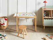 Kids Table and Chair Set KEMPSEY Light Brown with Storage | Beliani.nl