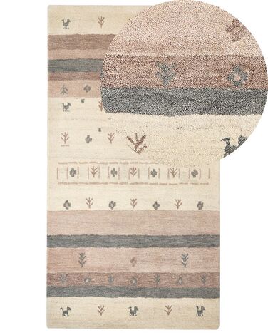 Vlnený koberec gabbeh 80 x 150 cm béžová/hnedá KARLI