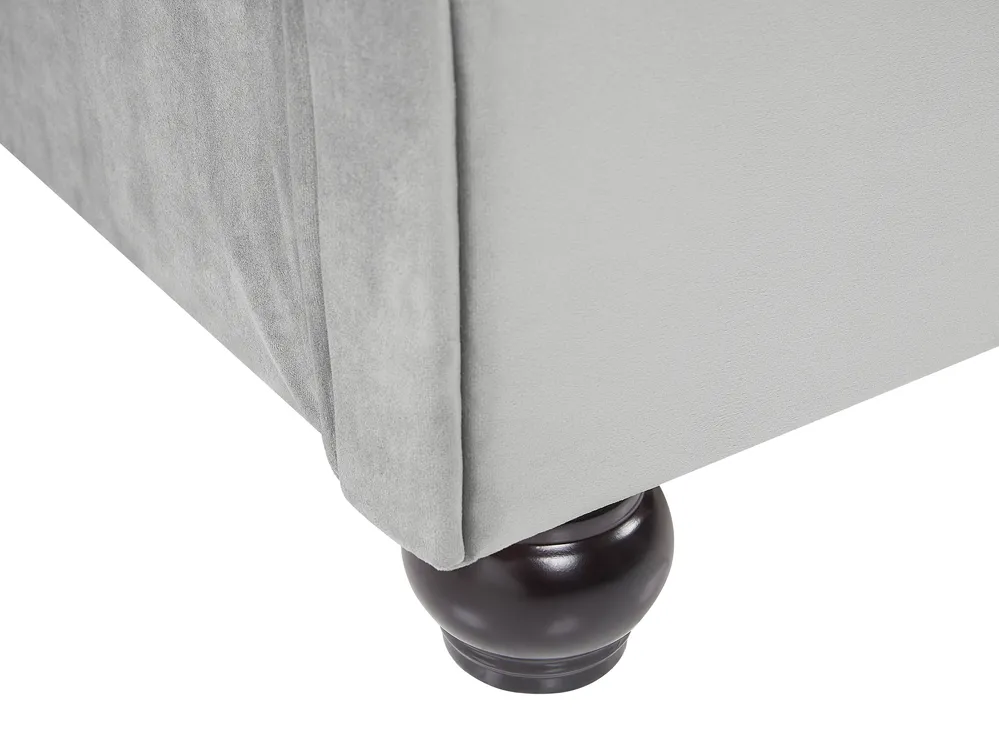 Bett mit Lattenrost Samtstoff AVALLON 140 x 200 cm Grau_743654