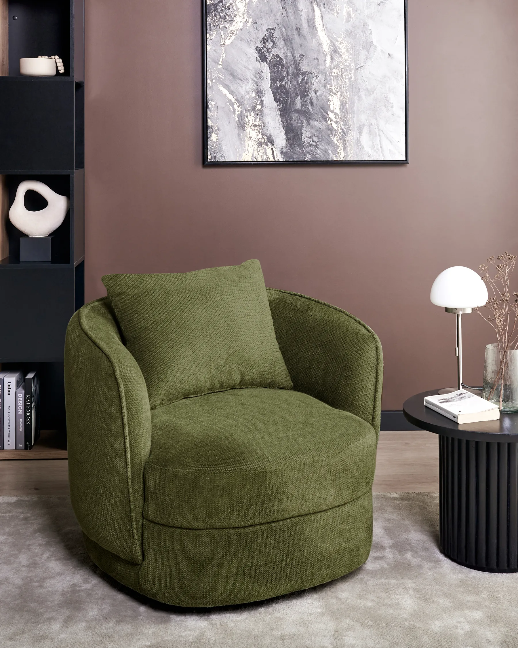 Poltrona girevole ANDALEN Tessuto Verde_966991