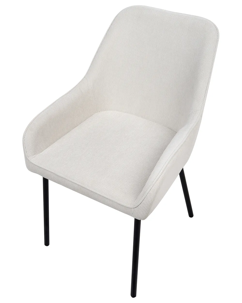 Set of 2 Dining Chairs LOVERNA Corduroy Off-White_963149