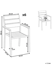 Set of 6 Garden Chairs VERNIO Grey_799669