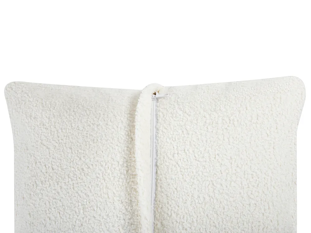Corner Sofa 4 Seater LUNGO with Ottoman Boucle White Right Hand_962438