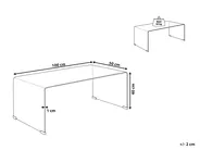 Coffee Table KENDALL Tempered Glass Blue_1049659
