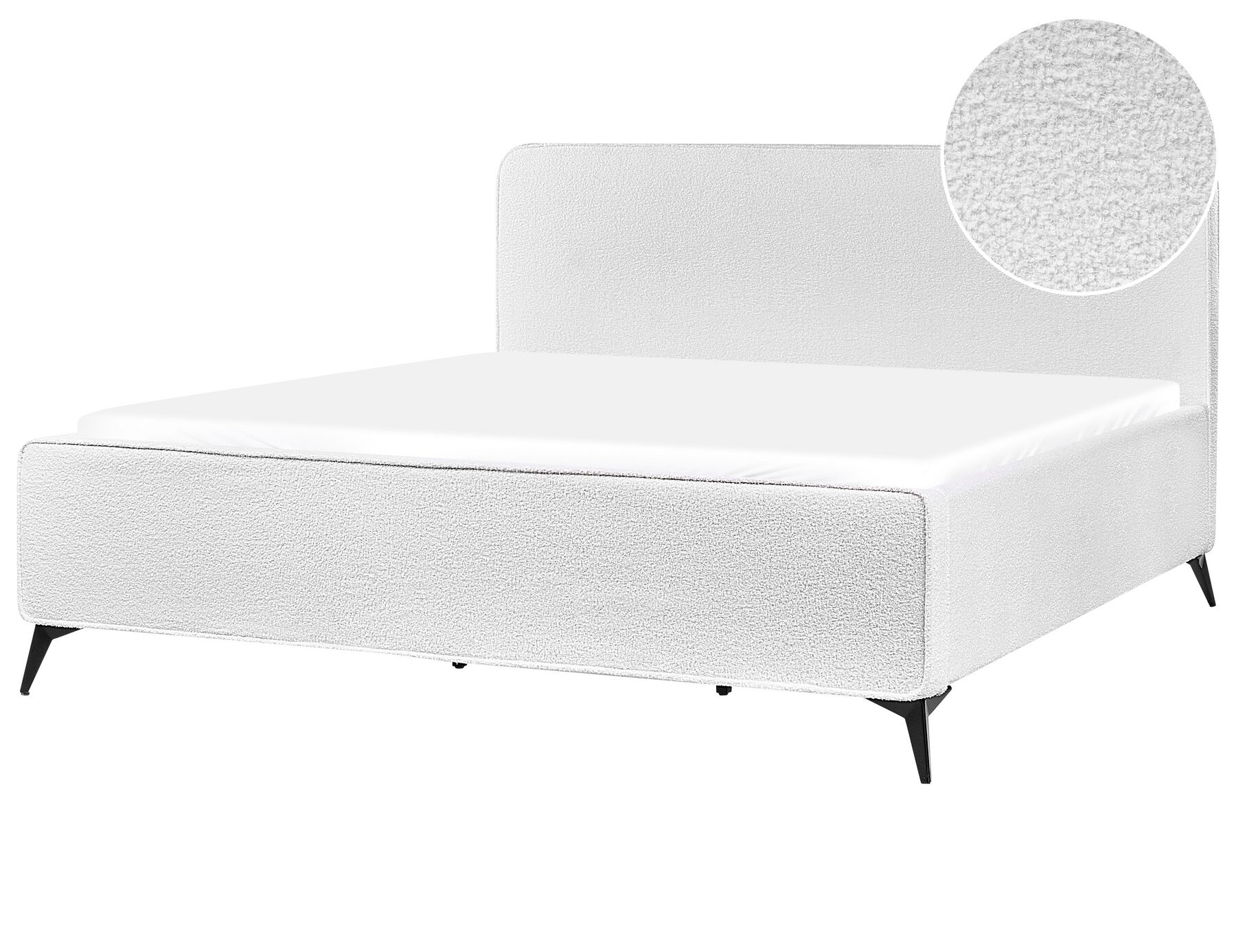 Boucle EU Super King Size Bed Off-White VALOGNES_933771