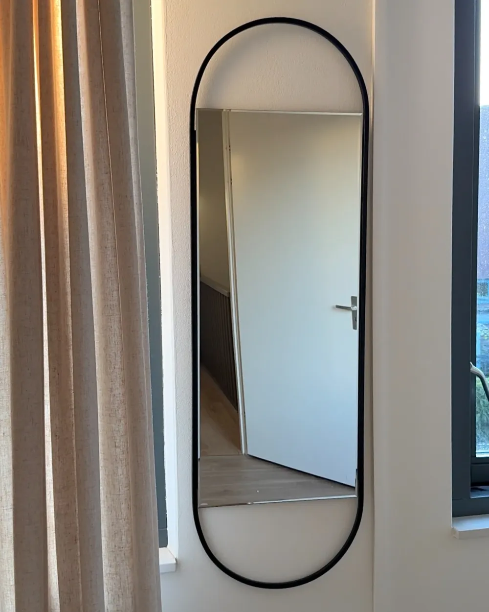 Wall Mirror VALLERY 40 cm 120 cm Metal Black_1017442