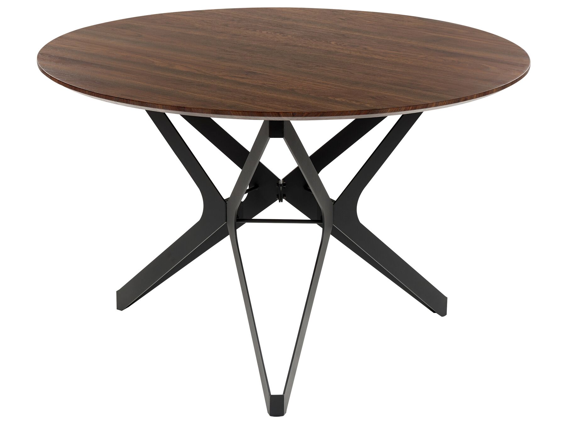 Mesa de comedor madera oscura/negro ⌀ 120 cm ALURE_859229