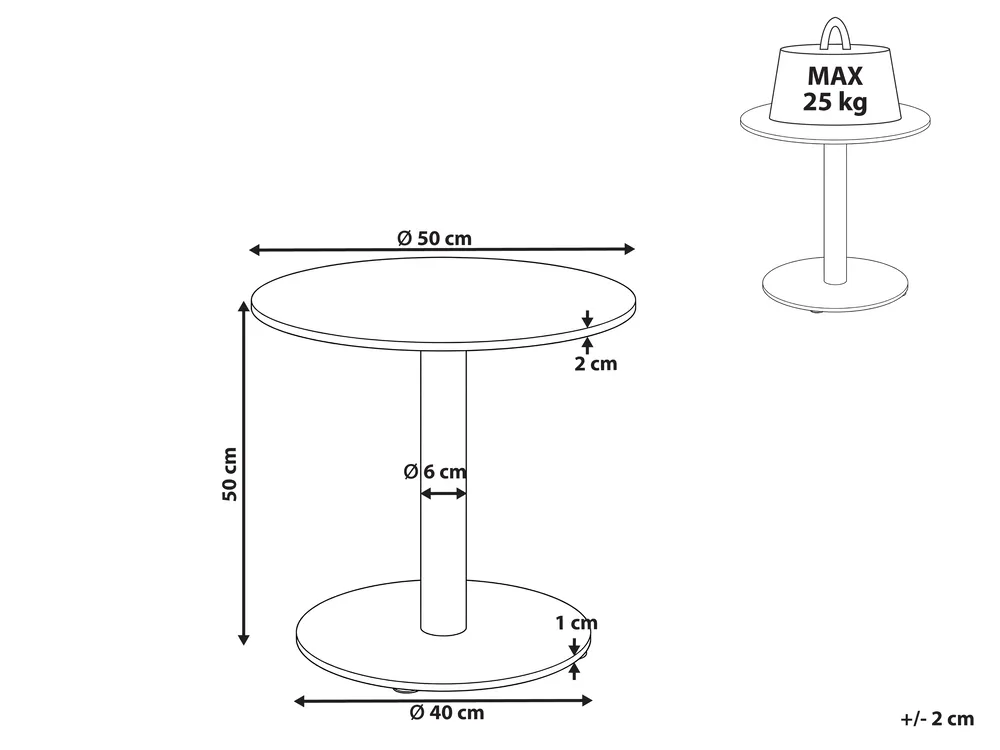 Garden Coffee Table VITTUONE 50 cm 50 cm Metal Beige_1094930