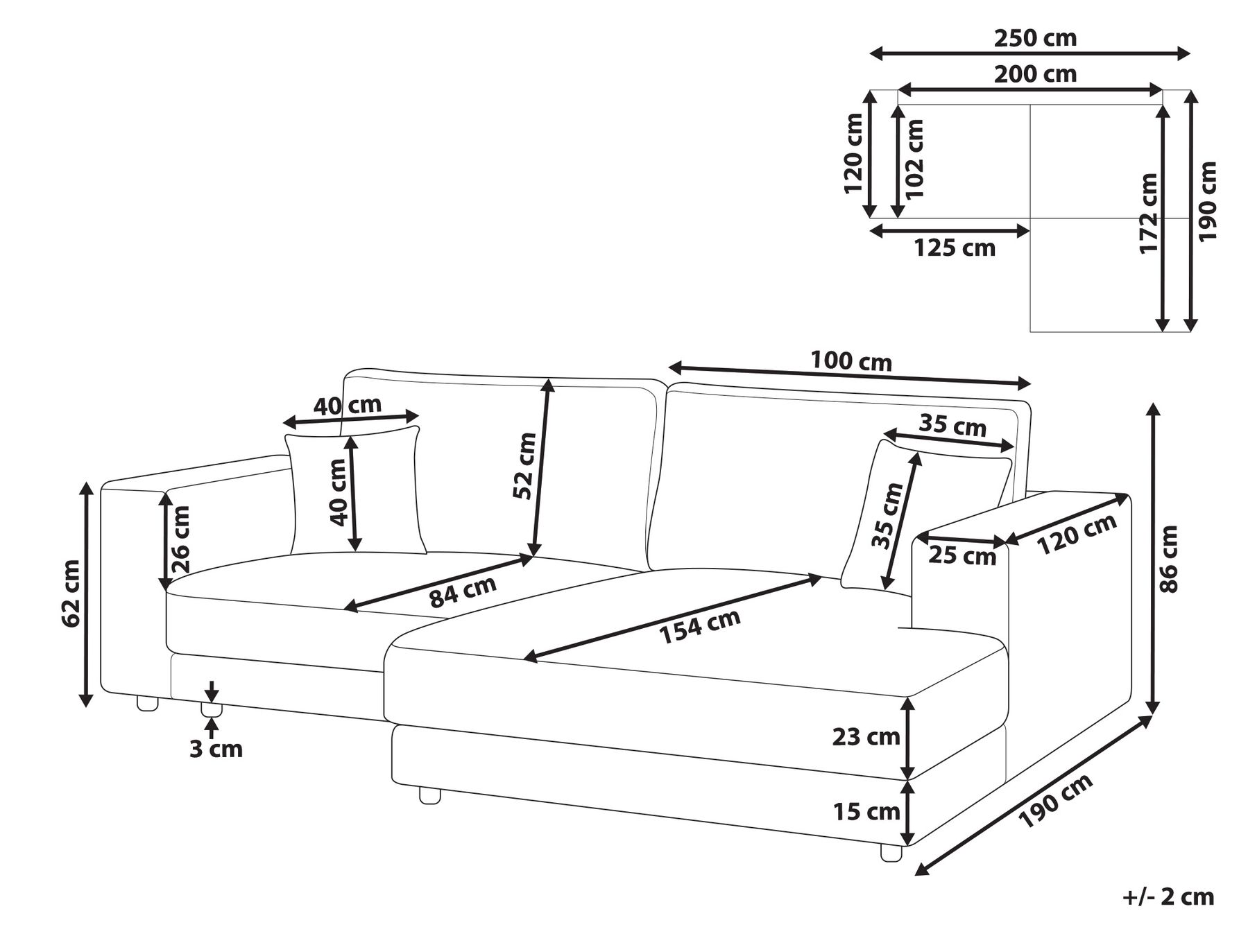 Left Hand 3 Seater Velvet Corner Sofa Beige LOFOTEN _939102