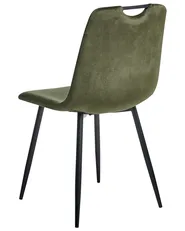 Set of 4 Dining Chairs ARGYLE Velvet Dark Green_995880
