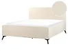 Bed Corduroy VALOGNES 160 x 200 cm (EU King Size) Light Beige