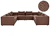 Modular U-Shape Sofa 8 Seater AXEBO Boucle Brown