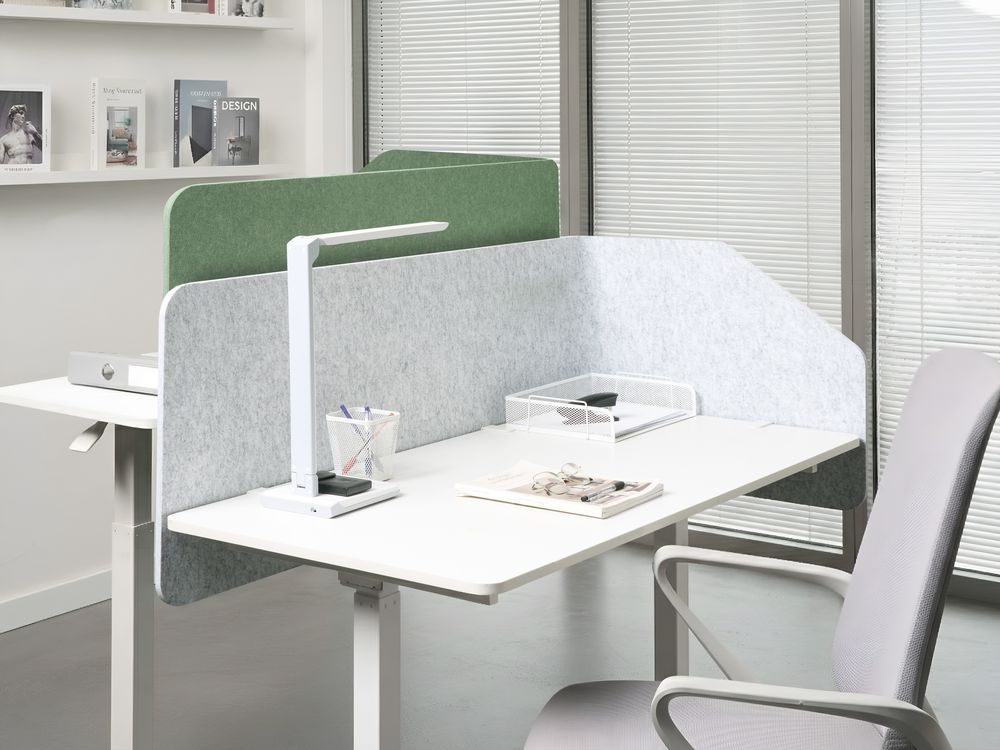 Bureauscheidingswand FOLDY 120 x 50 cm Lichtgrijs