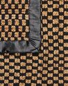 Teppich Jute schwarz / beige 140 x 200 cm kariertes Muster Kurzflor GERCE_888167