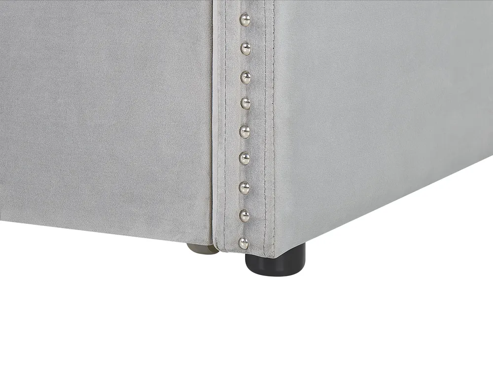 Trundle Bed Velvet TROYES 90 x 200 cm (EU Single) Light Grey_794934