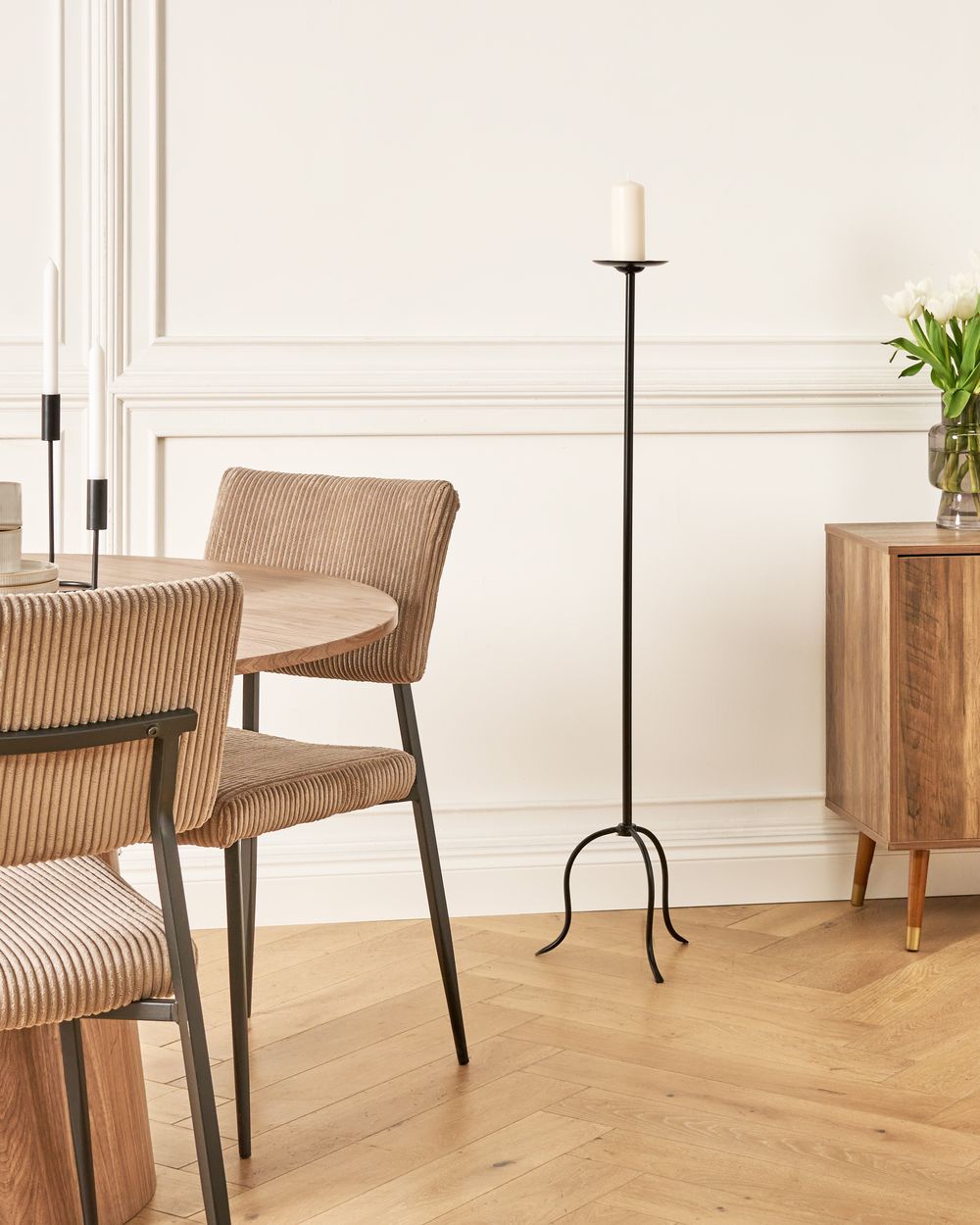 Kerzenständer ALMADA 118 cm Metall Schwarz
