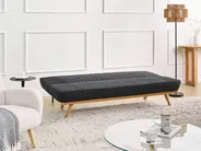 Sofa Bed 2 Seater KALFAFEL Fabric Black_1009327