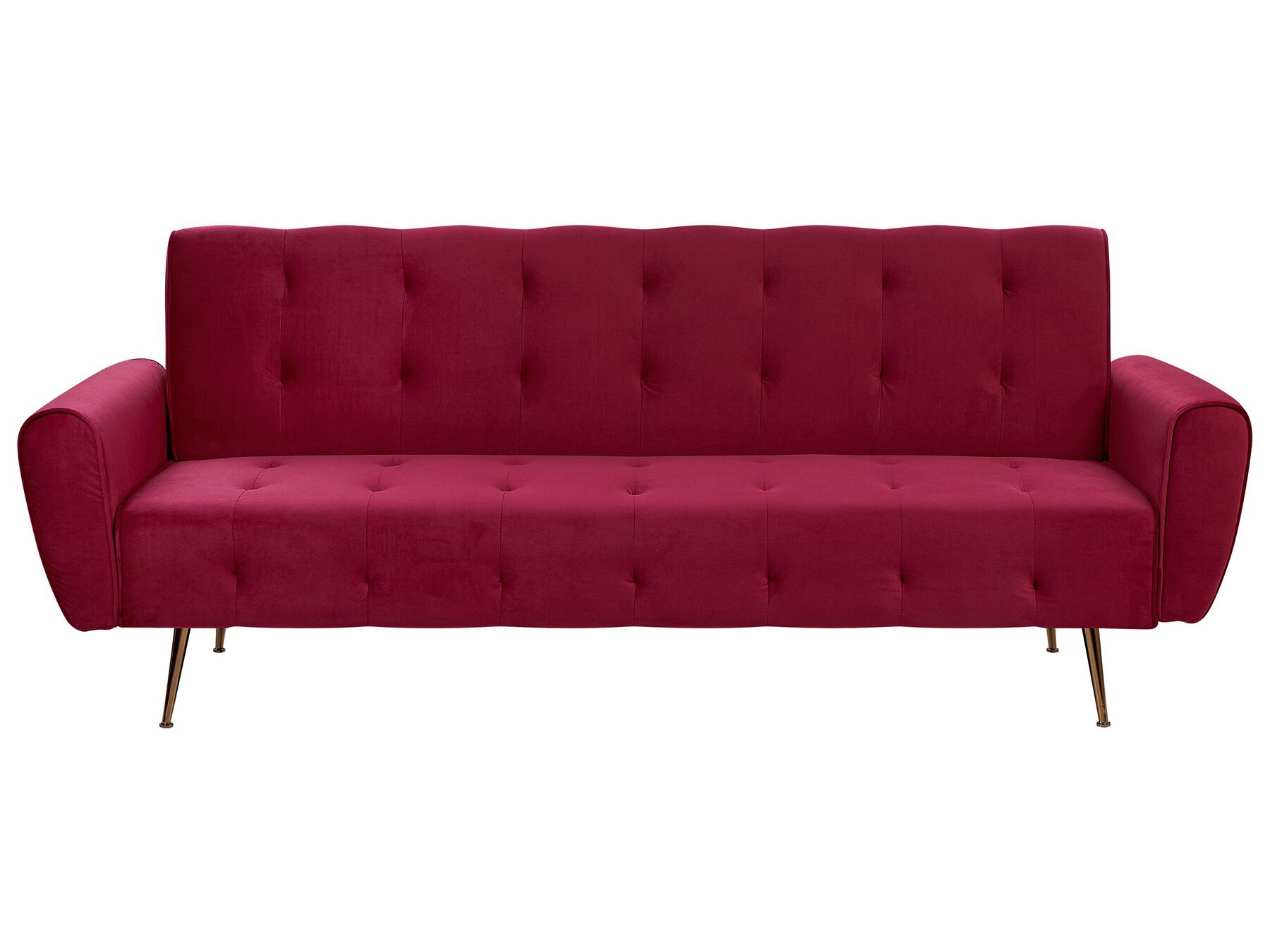 Sofa rozkładana welurowa burgundowa SELNES_762962