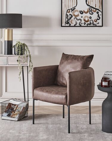 Faux Leather Armchair Dark Brown MALMOS 