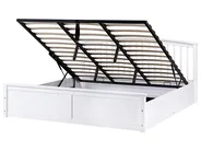 Ottoman Bed CLARBEC Pine Wood White 180 x 200 cm (EU Super King)_1055797