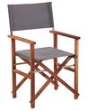 Lot de 2 chaises de jardin bois foncé à motif feuilles tropicales/gris CINE_819321