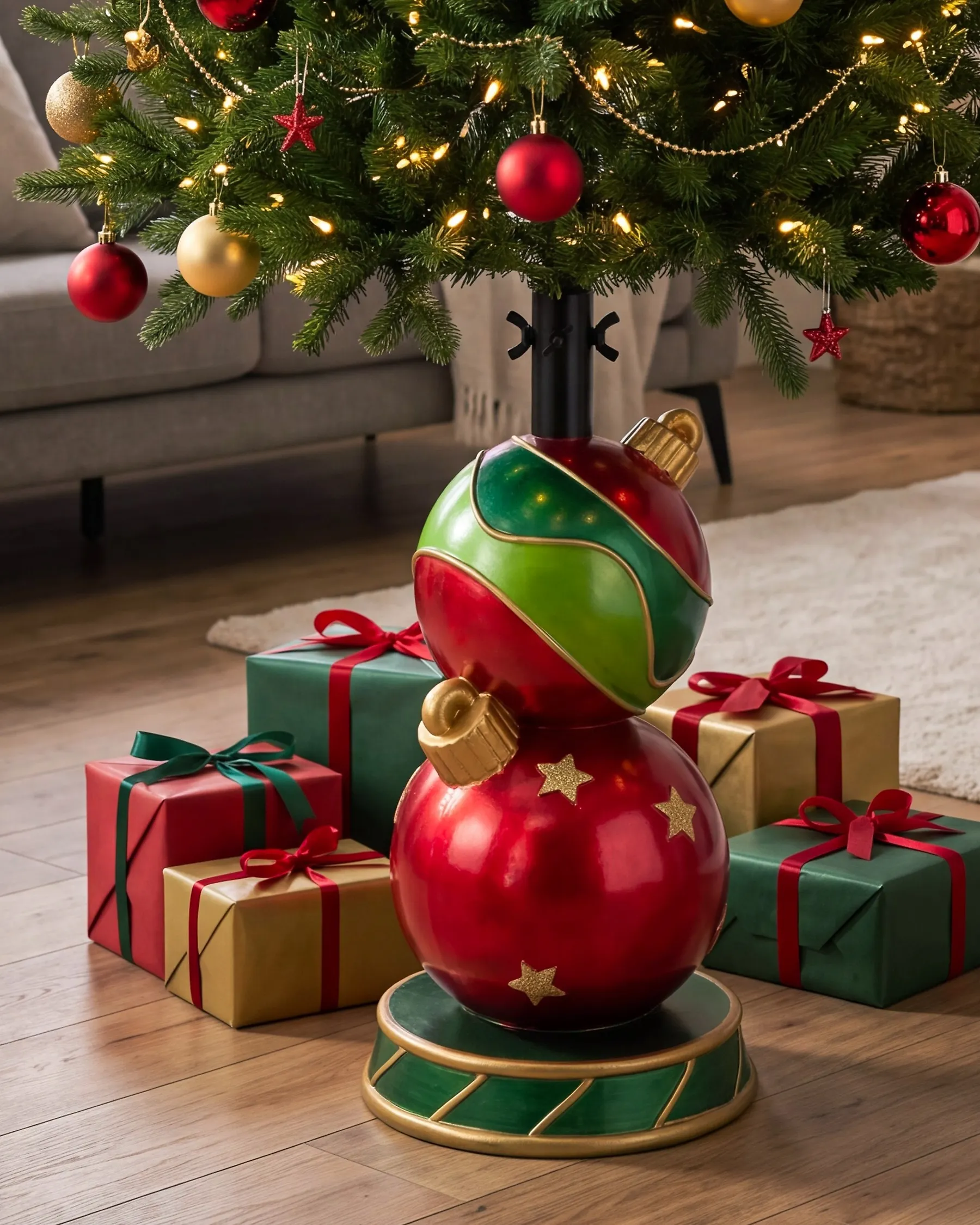 Christmas Tree Stand SKATILA 31 cm Bauble Red/ Green_1185079