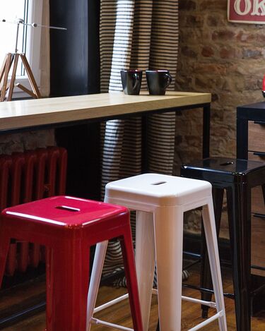 Set of 2 Bar Stools 60 cm Red CABRILLO