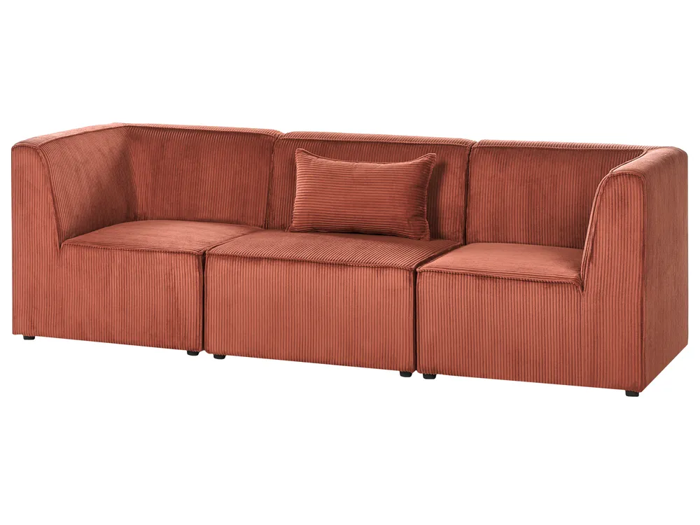 Modular Corner Sofa 4 Seater LEMVIG Corduroy Golden Brown Left Hand_1054904