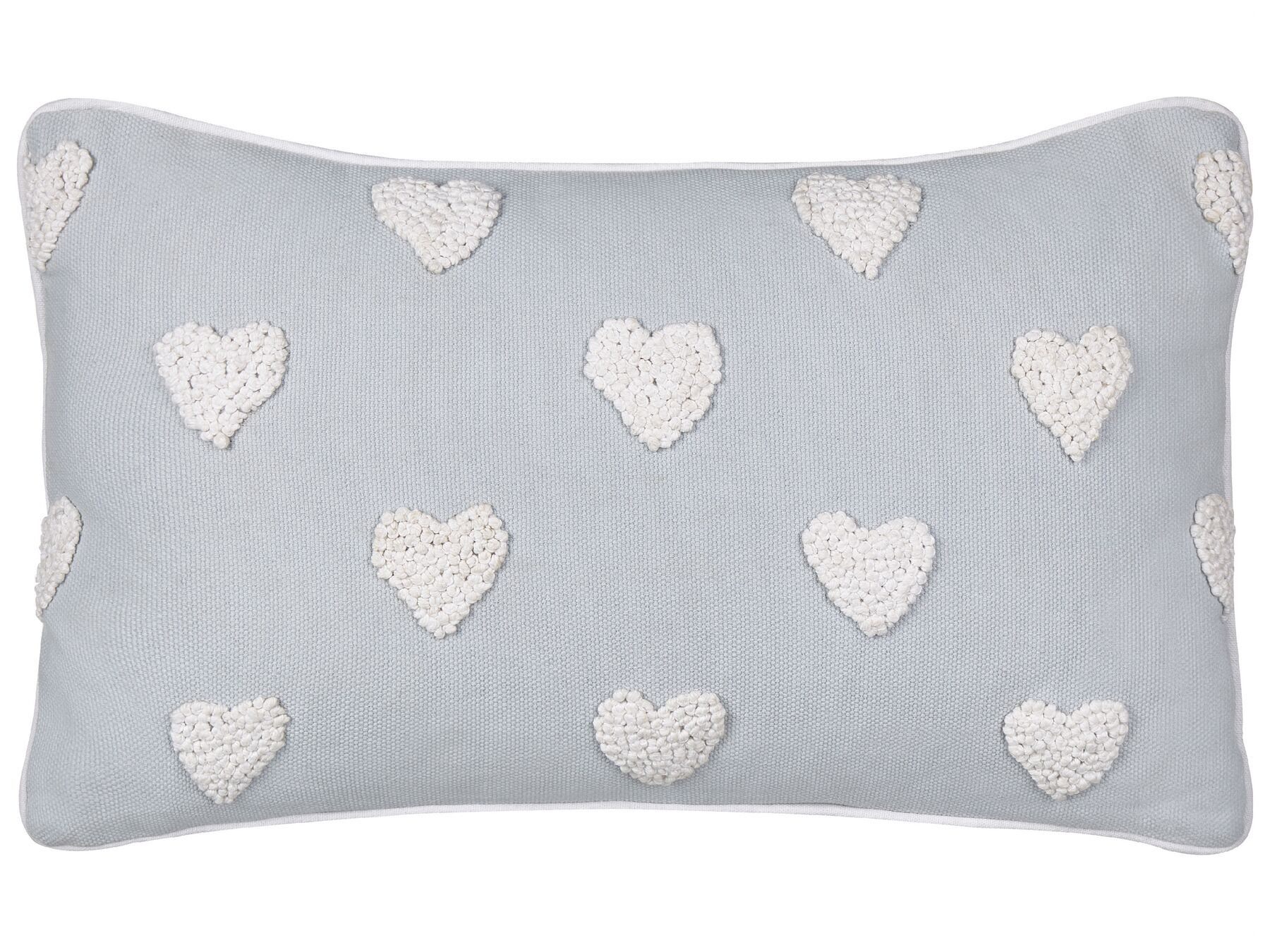 Almofada decorativa padrão de corações em algodão cinzento 30 x 50 cm GAZANIA_893171