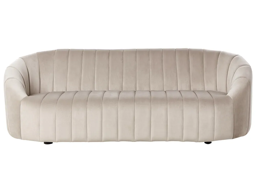 Sofa dla 3 osób MALUNG Welur Beżowy