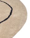 Teppich Viskose beige / schwarz ⌀ 200 cm abstraktes Muster Kurzflor DIGRI_904733