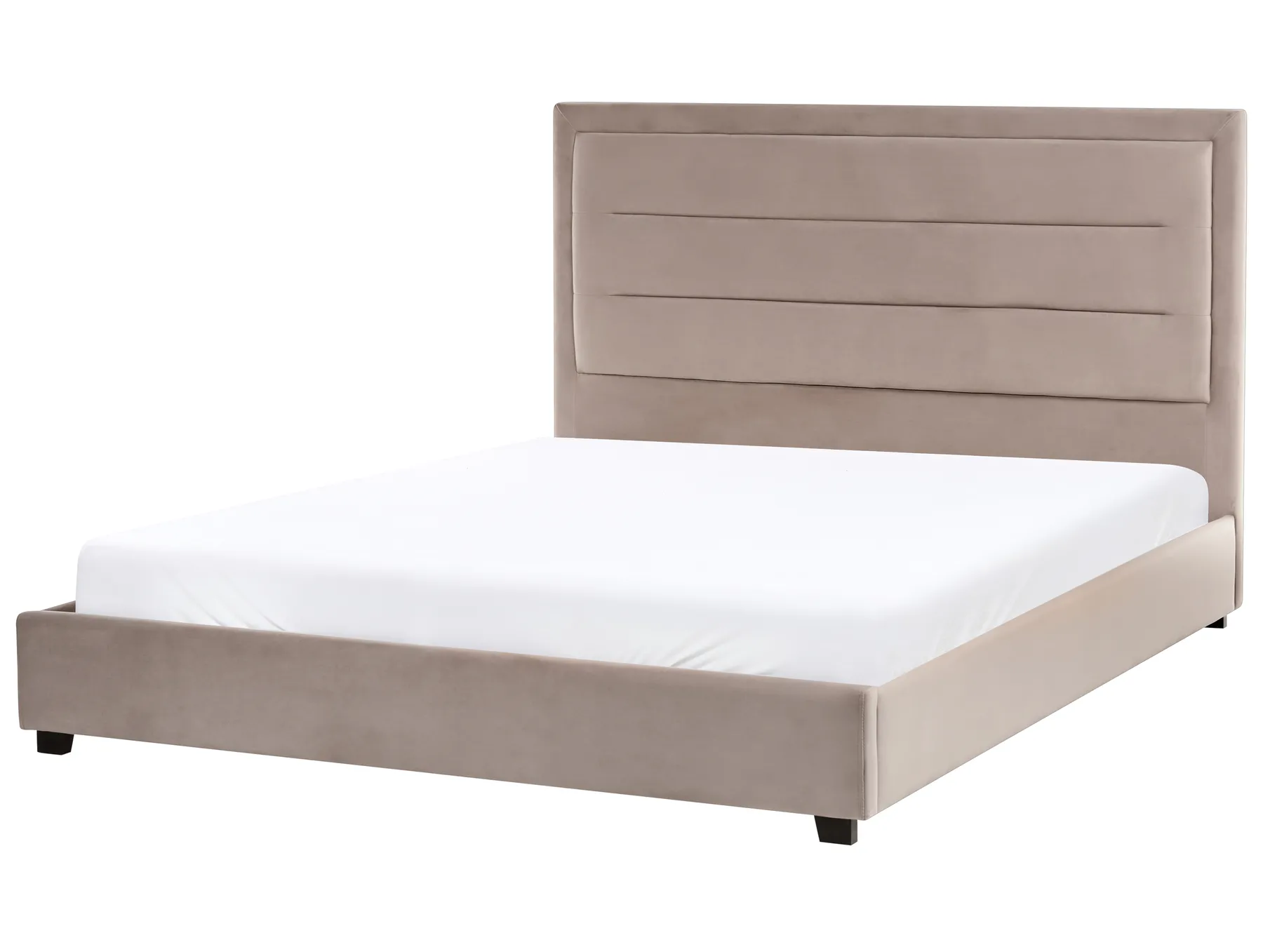 Wasserbett Samtstoff ROUEN 160 x 200 cm Taupe_1004757