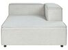 Left Hand 2 Seater Modular Linen Corner Sofa with Ottoman Grey APRICA_874743