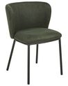 Set of 2 Fabric Dining Chairs Dark Green MINA_872119