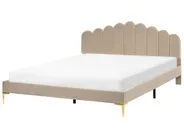 Bed Velvet SAUVIAN 180 x 200 cm (EU Super King) Taupe_1014559